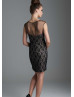 Illusion Neck Black Lace Fashion Mini Cocktail Dress